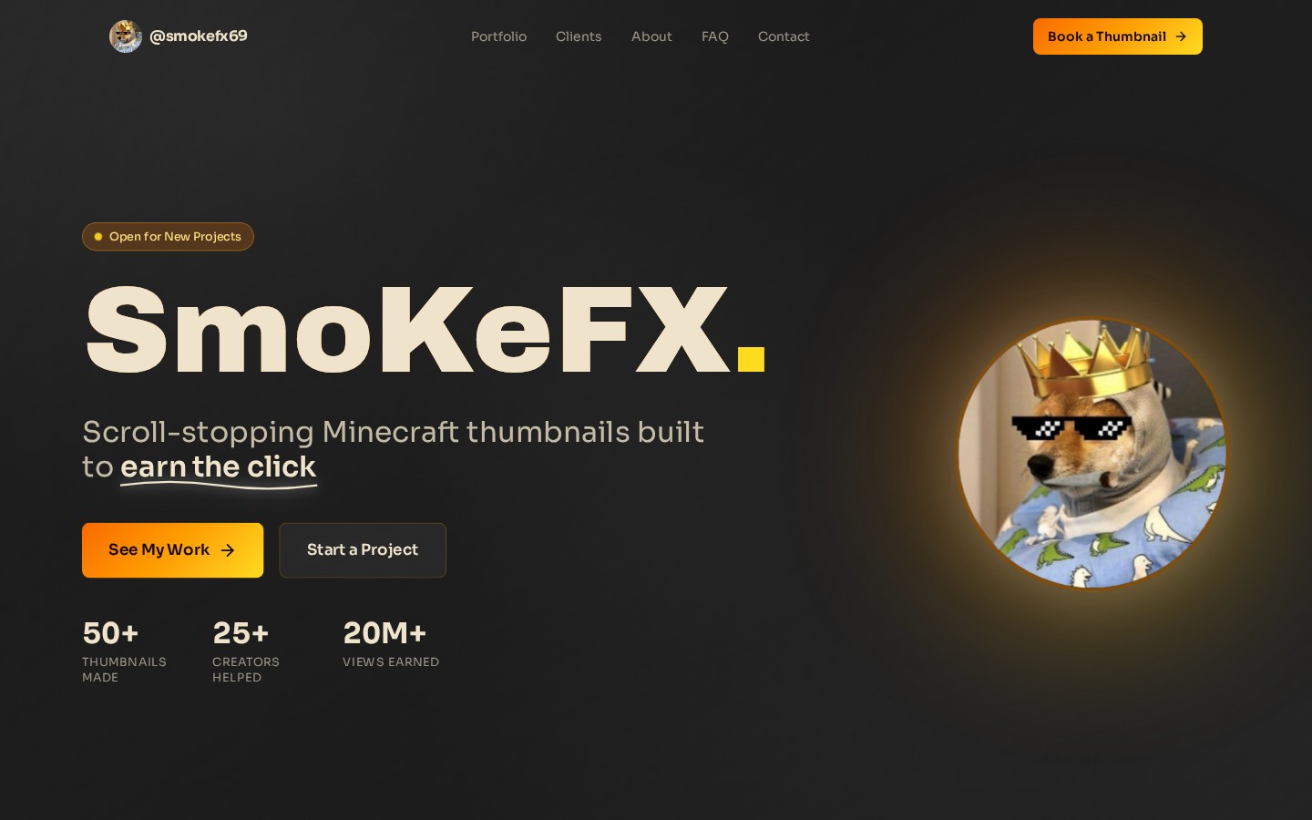 SmoKeFX's Portfolio website preview