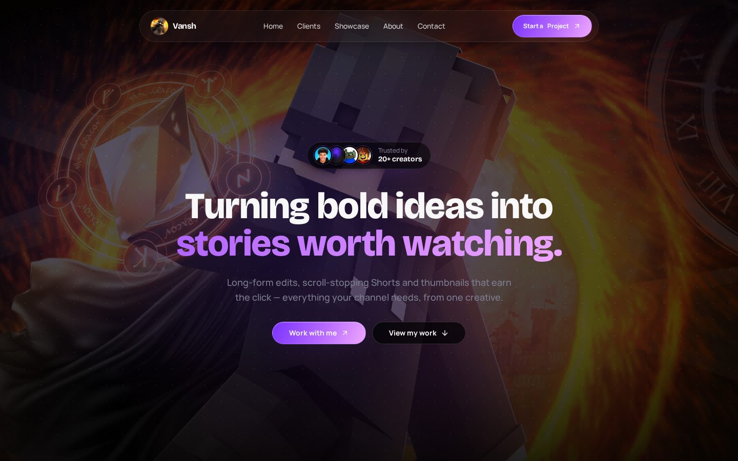 Vansh's Portfolio website preview